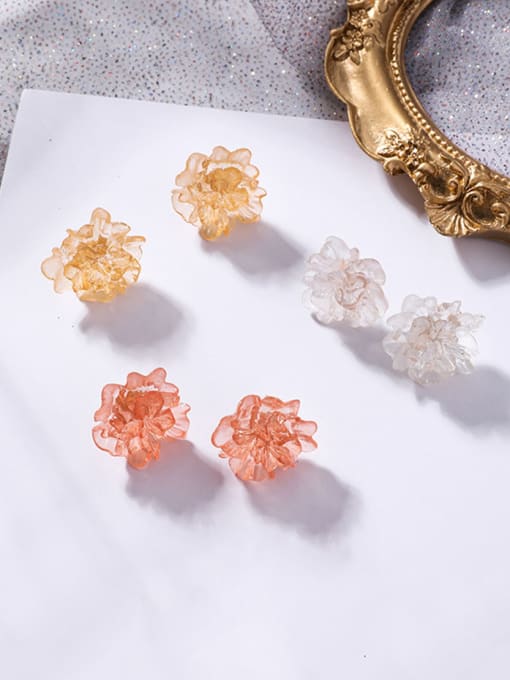 Girlhood Alloy With Rose Gold Plated Cute Flower Stud Earrings 2