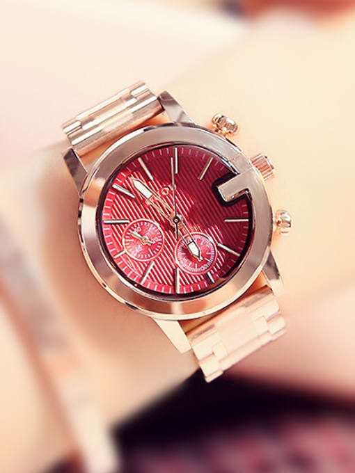 red 2018 GUOU Brand Fashion Chronograph Watch