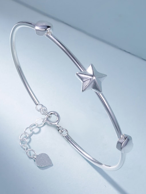 One Silver 925 Silver Star Shaped Bangle 2