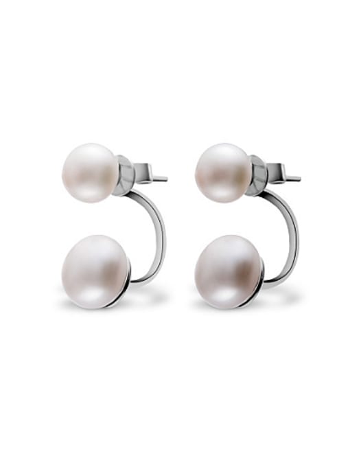 EVITA PERONI Double Freshwater Pearl stud Earring 0