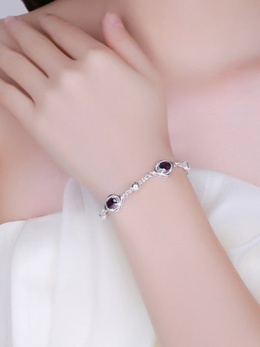 OUXI Fashion Purple Stones Women Bracelet 1