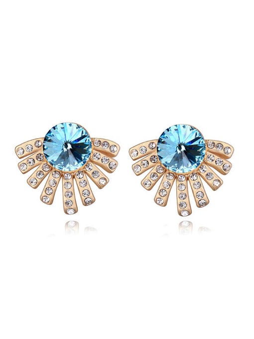 Blue Personalized Fashion Cubic austrian Crystals Alloy Stud Earrings