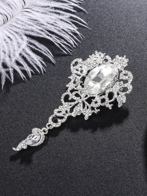 Mo Hai Alloy With Platinum Plated Exaggerated Flower Brooches 1