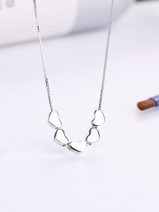 One Silver Women Heart Shaped Necklace 3