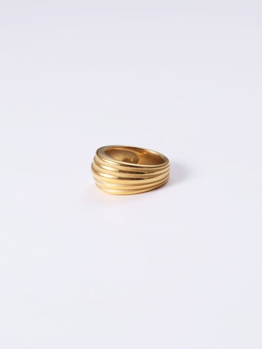 GROSE Titanium With Gold Plated Simplistic Irregular Midi Rings 1
