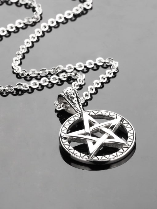 Open Sky Personalized Round Hollow Star Titanium Necklace 1