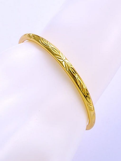 XP Copper Alloy 24K Gold Plated Classical Stamp Women Bangle 1