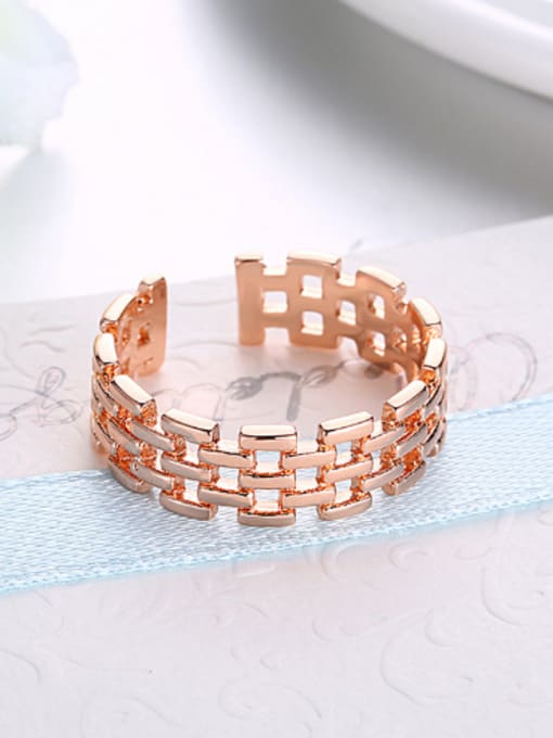 OUXI Simple Fashion Copper Opening Ring 2
