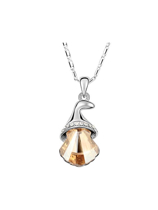 QIANZI Fashion Shell-shaped austrian Crystal Wind-bell Pendant Alloy Necklace 0
