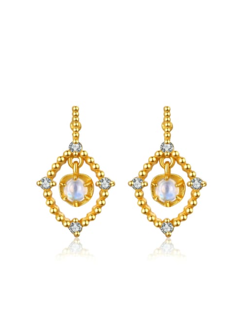 ZK Geometric Shape Women Drop Earrings with 14k Gold Plated 0