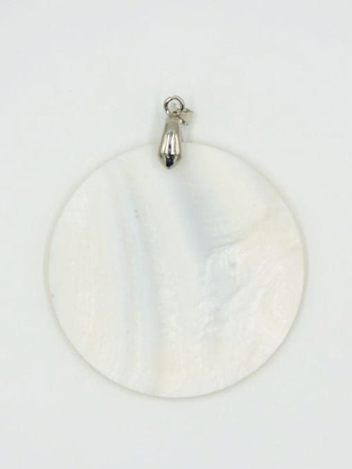 Tess Personalized Natural Crystal Round Shell Pendant 2