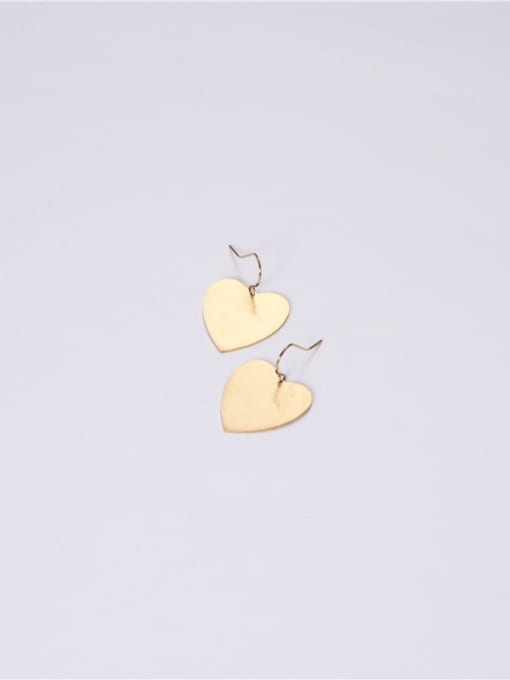 GROSE Titanium With Gold Plated Simplistic Heart Chandelier Earrings 2