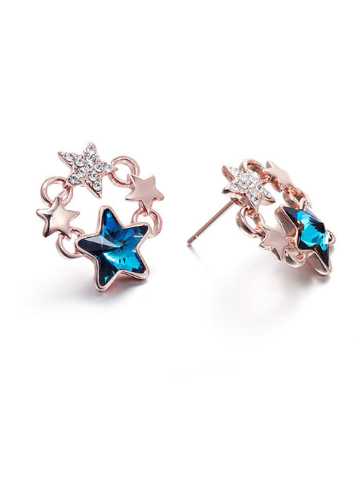 CEIDAI Blue Five-pointed Star Shaped stud Earring 1