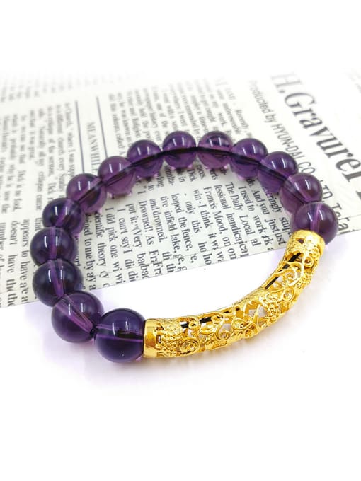 purple Women All-match Black Stones Bracelet