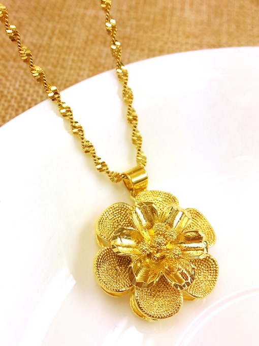 Neayou Temperament Gold Plated Flower Shaped Necklace 0