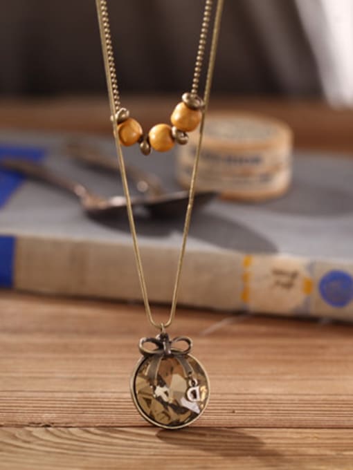 Dandelion High-grade Round Shaped Wooden Beads Necklace 2