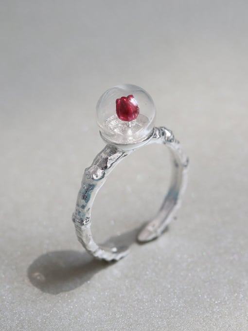 Peng Yuan Romantic Glass Ball Rosary Opening Ring
