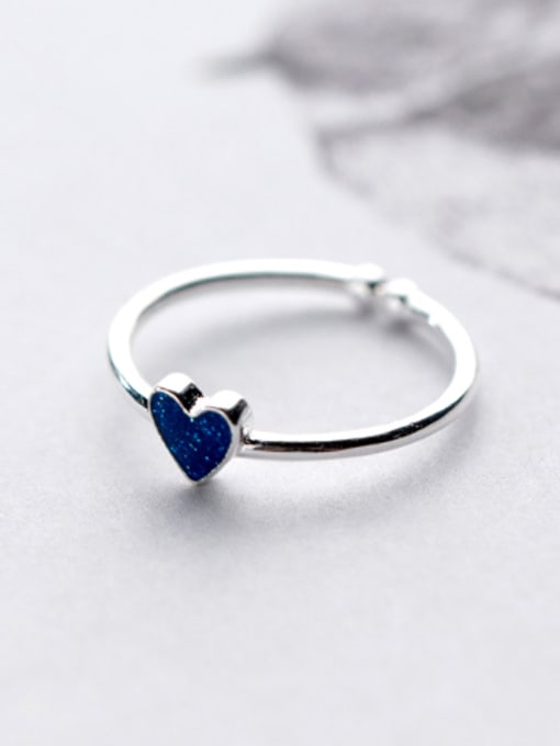 Rosh Women Fashion Heart Shaped S925 Silver Glue Ring 1