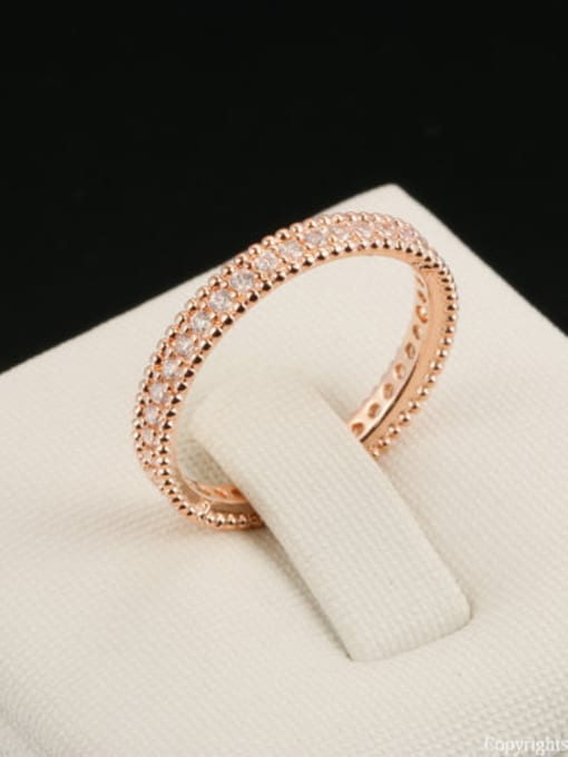 ZK Rose Gold Plated Zircons Fashion Copper Ring 2
