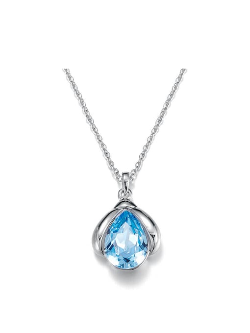 blue Blue Water Drop Shaped Necklace