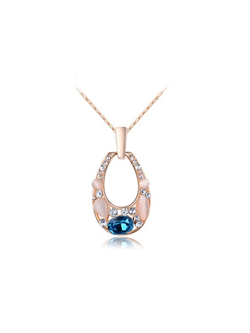 Ronaldo Creative Rose Gold Plated Water Drop Opal Necklace 0