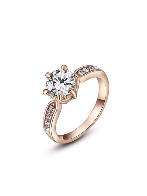 Ronaldo Simply Style Rose Gold Plated Zircon Ring 0