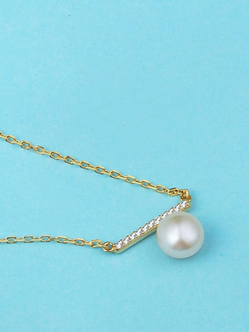 UNIENO Gold Plated Pearl Necklace 2