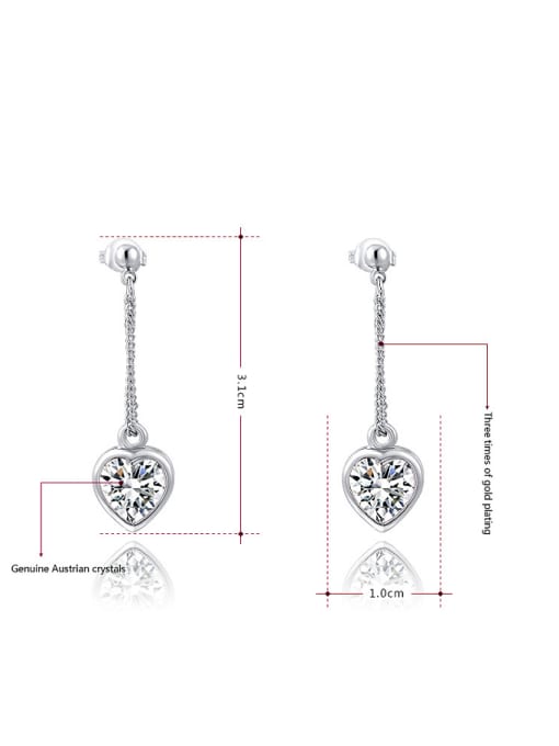 Ronaldo All-match Platinum Plated Austria Crystal Heart Two Pieces Jewelry Set 1