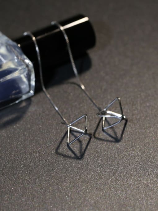 Peng Yuan Fashion Hollow Diamond shaped Line Earrings 2