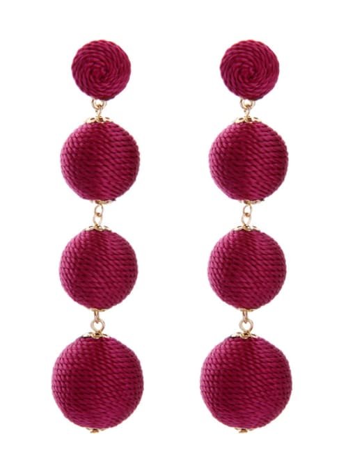 Deep Red Colorful Balls drop earring