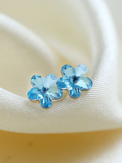 kwan Blue Shining Crystal Fashion Stud Earrings 2