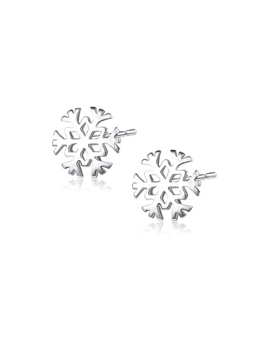 Ronaldo Fresh Snowflake Shaped 925 Silver Stud Earrings 0
