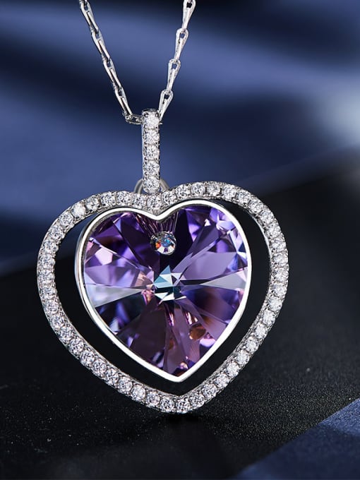 CEIDAI Purple Heart-shaped Necklace 3