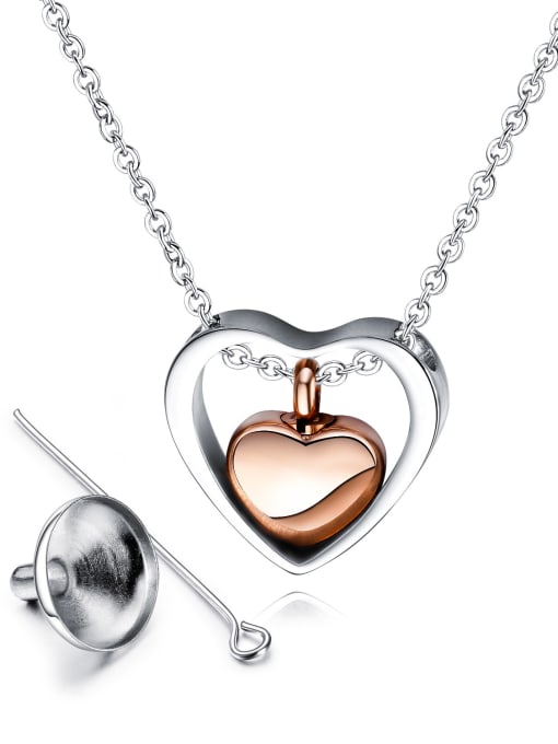 Open Sky Titanium With Platinum Plated Simplistic Heart Locket Necklace 3