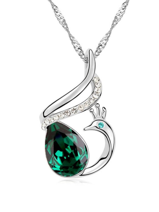 Green Fashion Water Drop austrian Crystals Phoenix Alloy Necklace