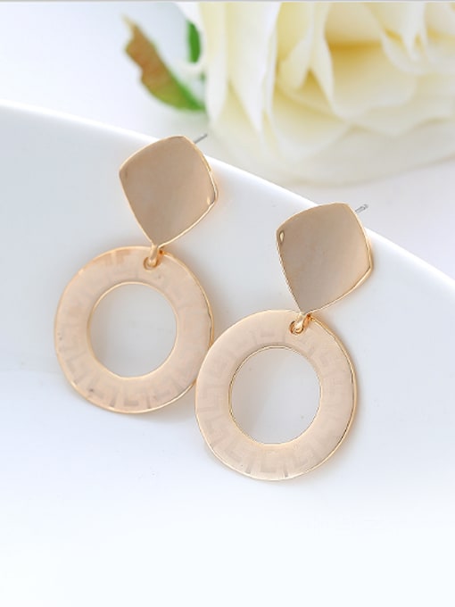 Wei Jia Champagne Gold Plated Geometrical Alloy Stud Earrings 0