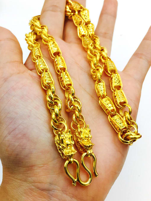 golden Men Double Faucet Shaped Necklace