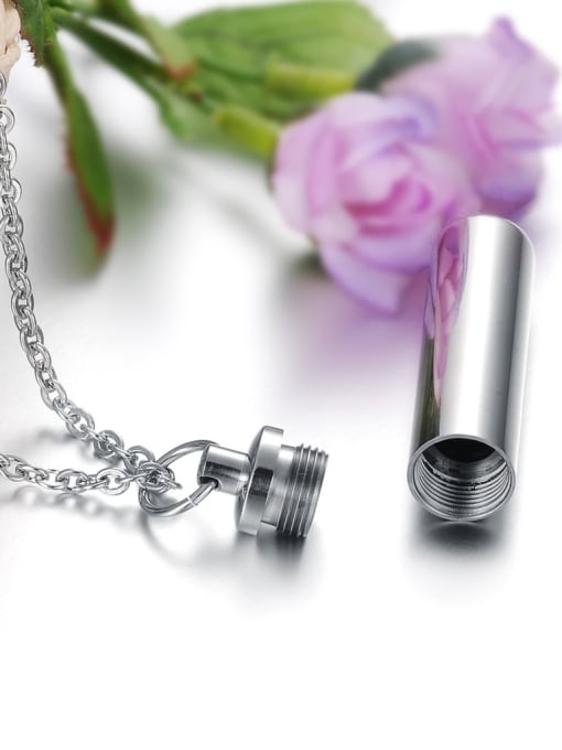 Open Sky Personalized Titanium Cylinder Pendant Necklace 1