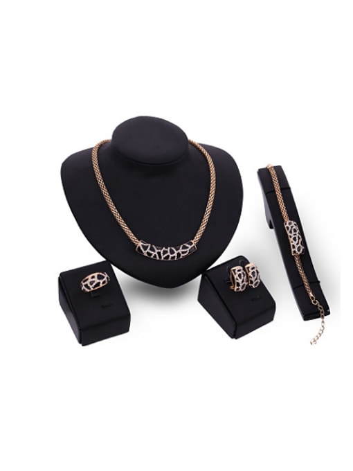 BESTIE Alloy Imitation-gold Plated Vintage style Rhinestones Paint Four Pieces Jewelry Set