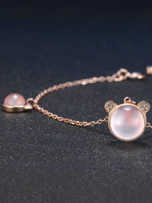 ZK Beautiful and Simple Style Women Bracelet with Pink Crystal 2