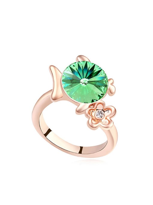 QIANZI Fashion Cubic austrian Crystal Flower Alloy Ring