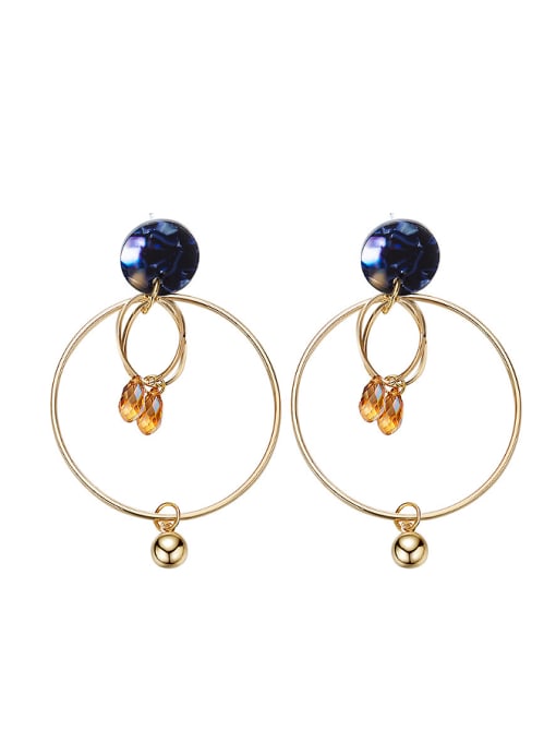 CEIDAI Big Ring Shaped Crystal drop earring 0