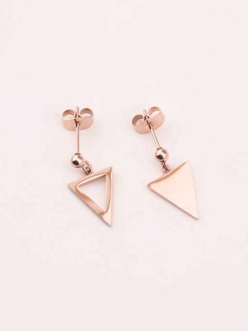GROSE Simple Triangle Asymmetric Titanium Earrings 0