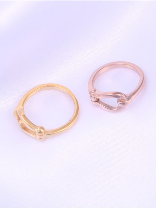 GROSE Titanium With Hollow  Personality Geometric Band Rings 1