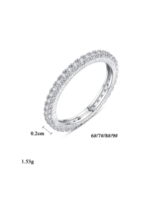 CCUI Sterling Silver micro-inlay AAA zircon Minimalist design ring 3
