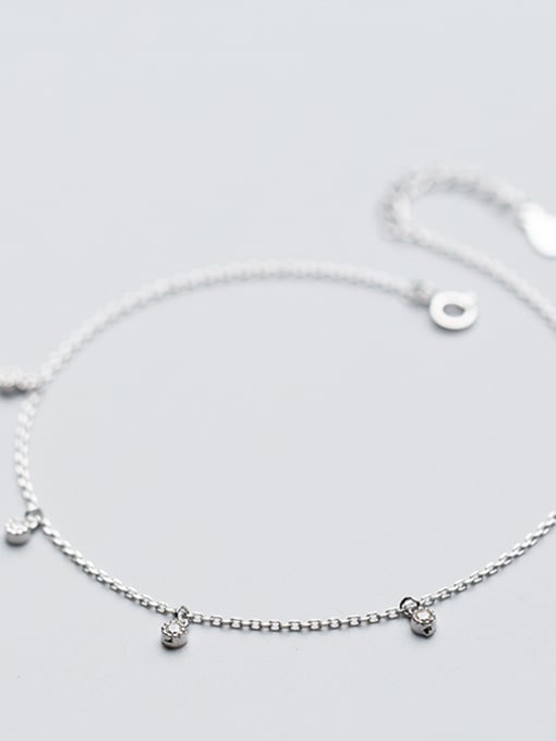 Rosh S925 silver bracelet, female wind fashion personality, diamond round chain, temperament, tassel feet, female S2450 1