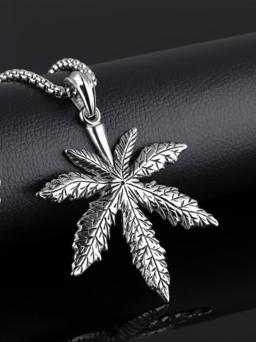 Open Sky Personalized Maple Leaf Titanium Necklace 2