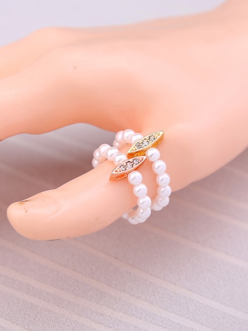 KM Artificial Pearls Alloy Women Fashion Alloy Ring 1