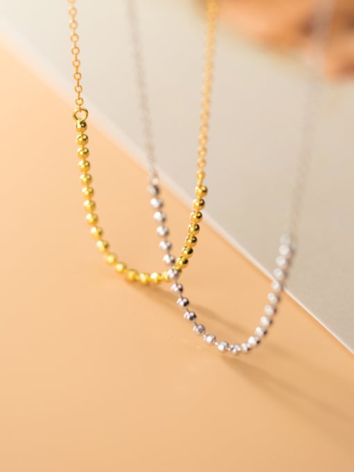 Rosh 925 Sterling Silver With Gold Plated Simplistic Round Necklaces 3