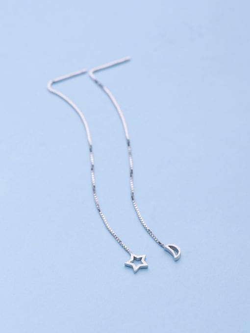 One Silver Elegant Silver Asymetric Line Earrings